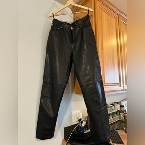 High waisted 100% leather pants